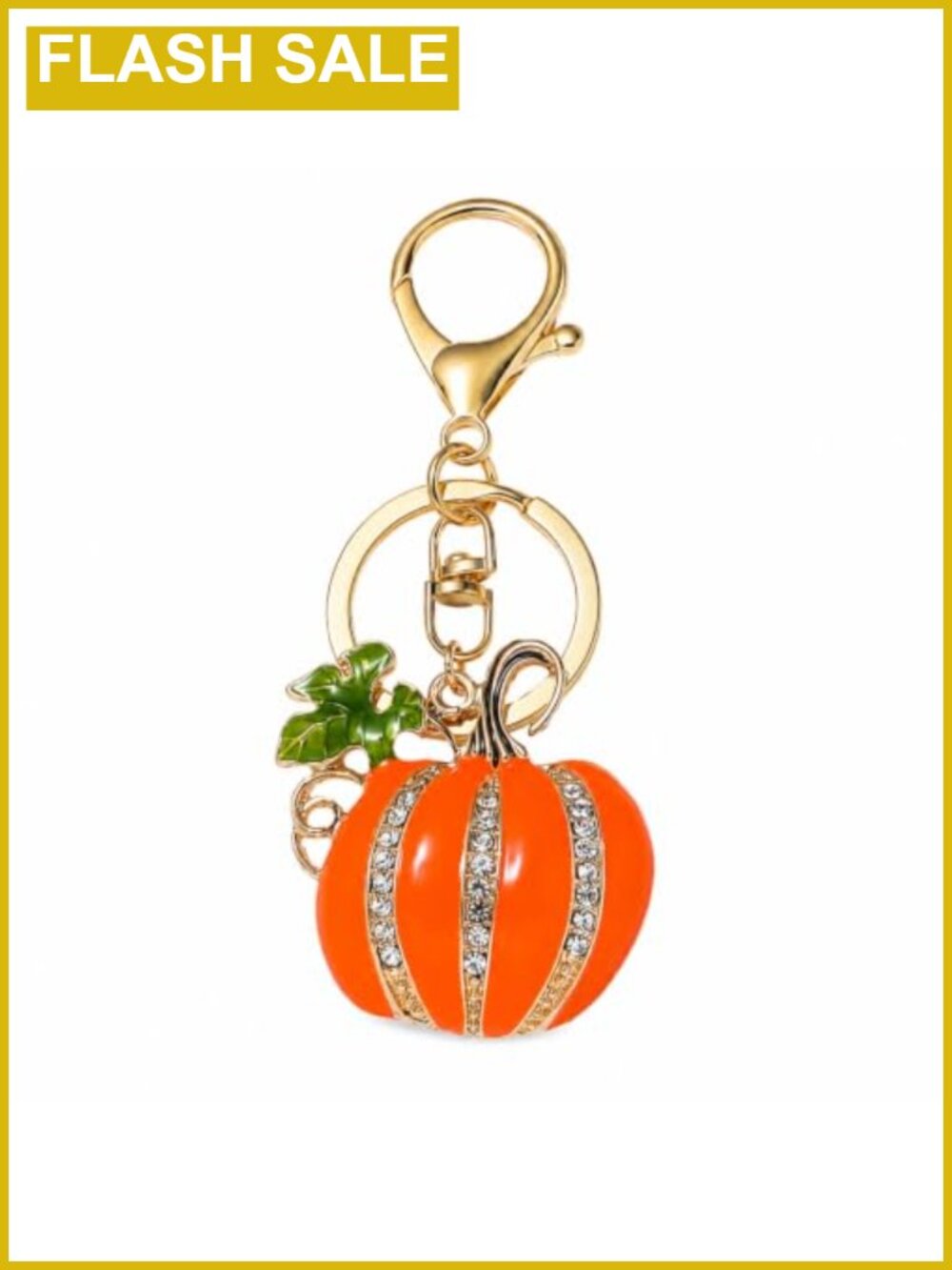 Fall Pumpkin Maple Leaf Keychain Bag Charm Metal Lobster Clasp